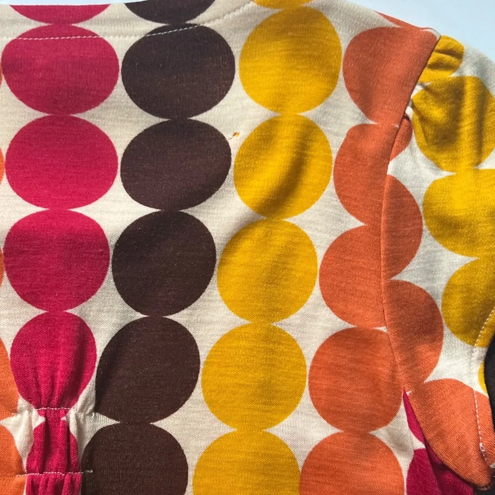 Alice + Olivia Large Hippie Mod Knit Dress Pop Art Hip Long Sleeve Retro Circles - Picture 7 of 9